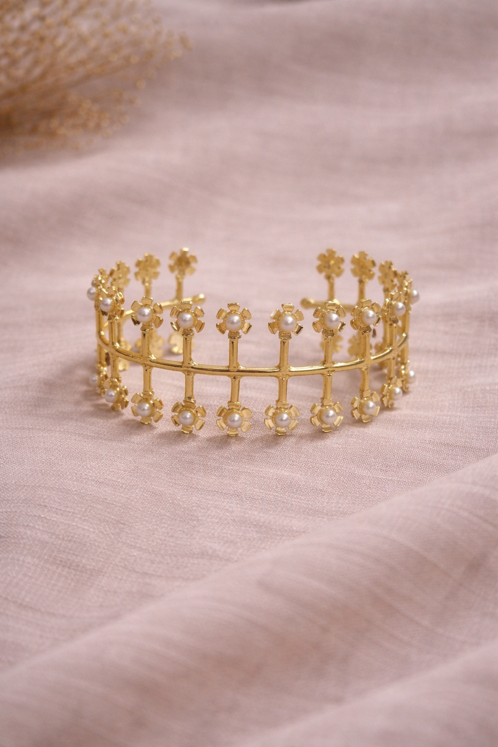 Pearl Bloom Cuff Bracelet
