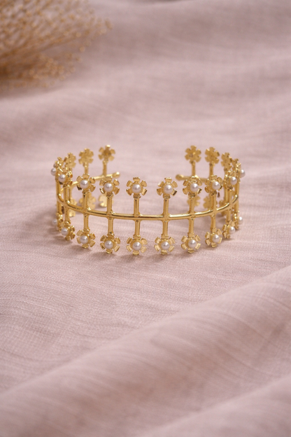 Pearl Bloom Cuff Bracelet