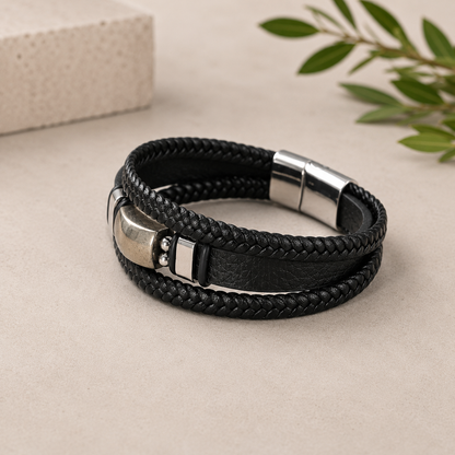 Pyrite Leather Bracelet