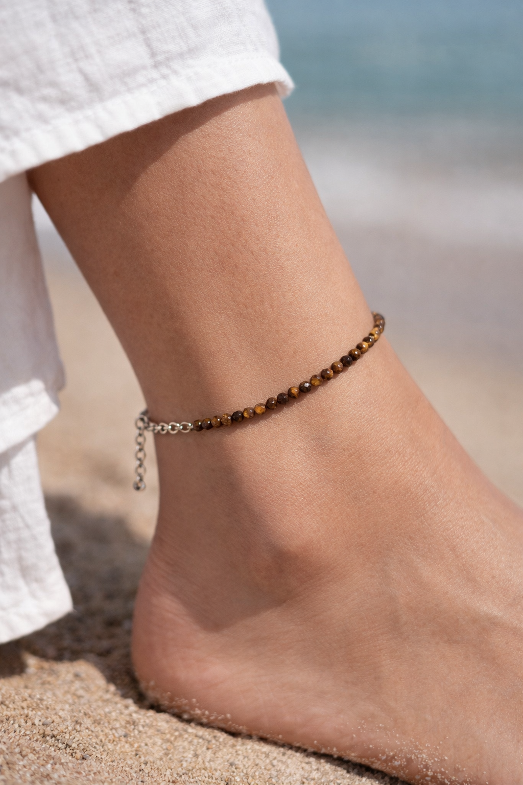 Tiger Eye Adjustable Anklet