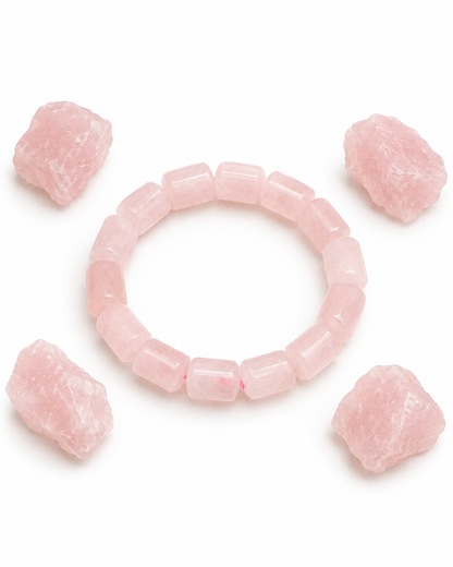 Rose Quartz Tube Bracelet
