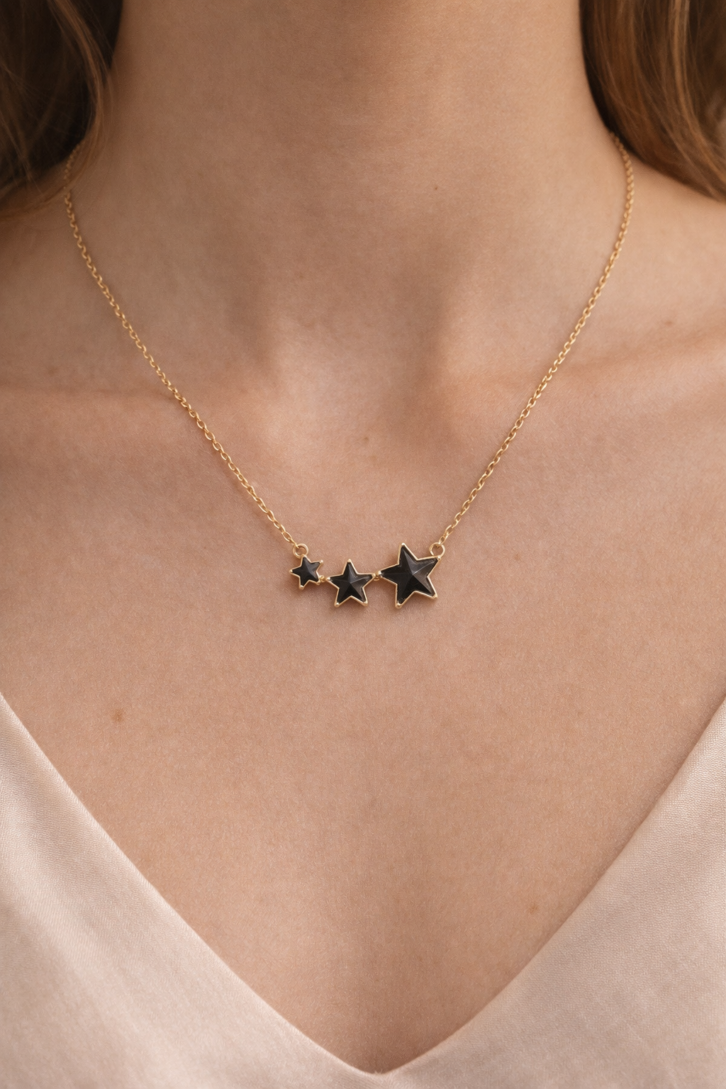 Midnight Trio Star Necklace