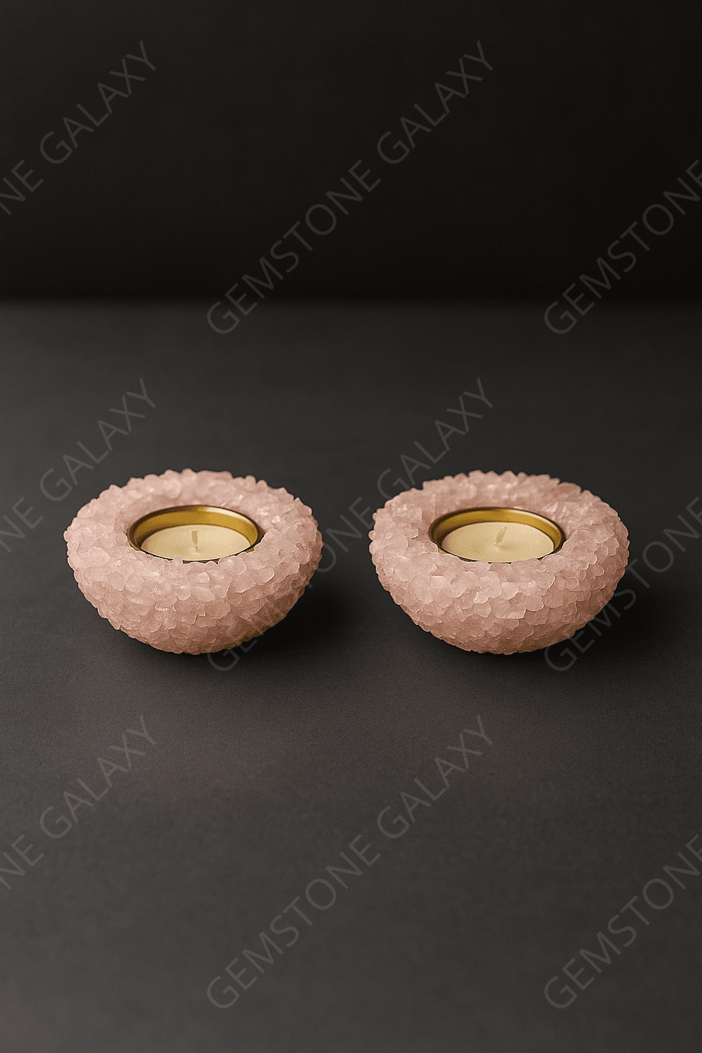 Rose Quartz Crystal Candle Holder