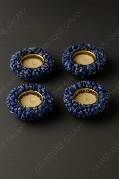 Sodalite Crystal Candle Holder