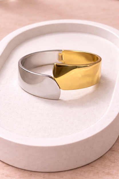 Dual Luxe Wave Cuff Bracelet