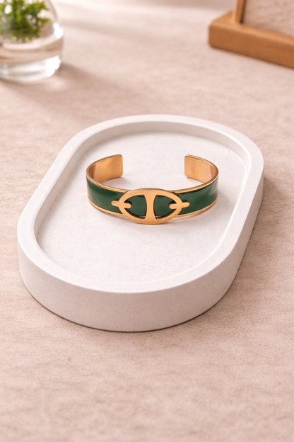 Emerald Luxe Enamel Cuff