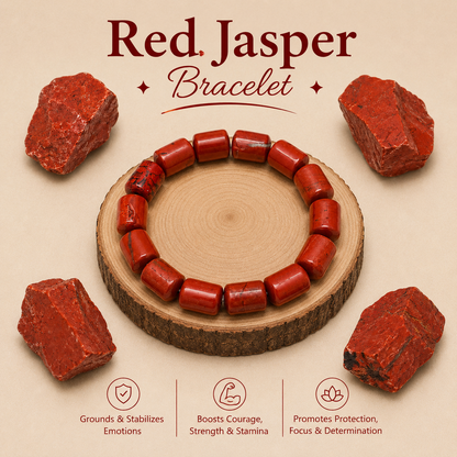Red Jasper Tube Bracelet