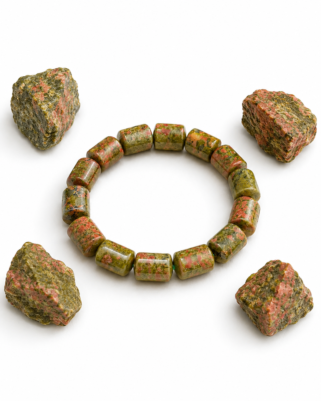 Unakite Tube Bracelet