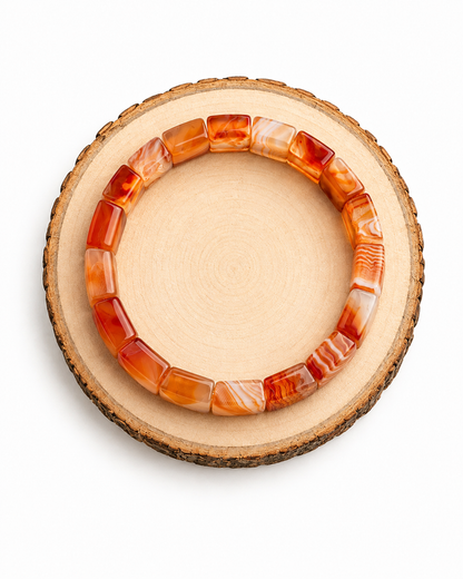 Carnelian Square Cut Bracelet