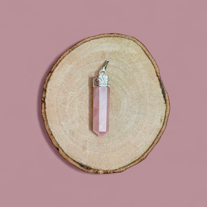 Rose Quartz Pencil Pendant