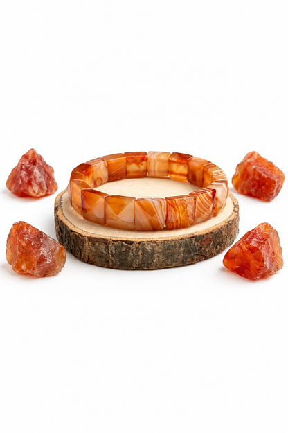 Carnelian Square Cut Bracelet