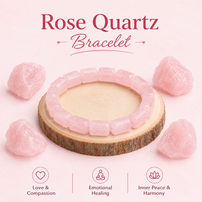 Rose Quartz Tube Bracelet
