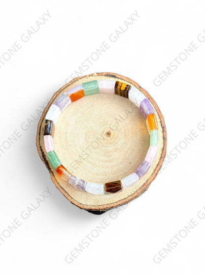 Mix Chakra Square Cut Bracelet