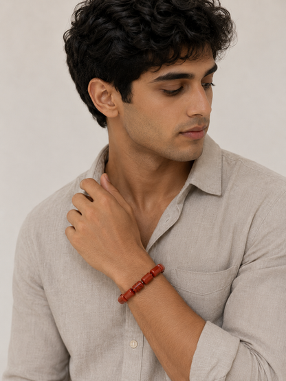 Red Jasper Tube Bracelet