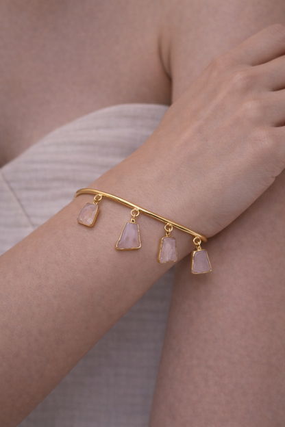 Blush Harmony Rose Quartz Cuff