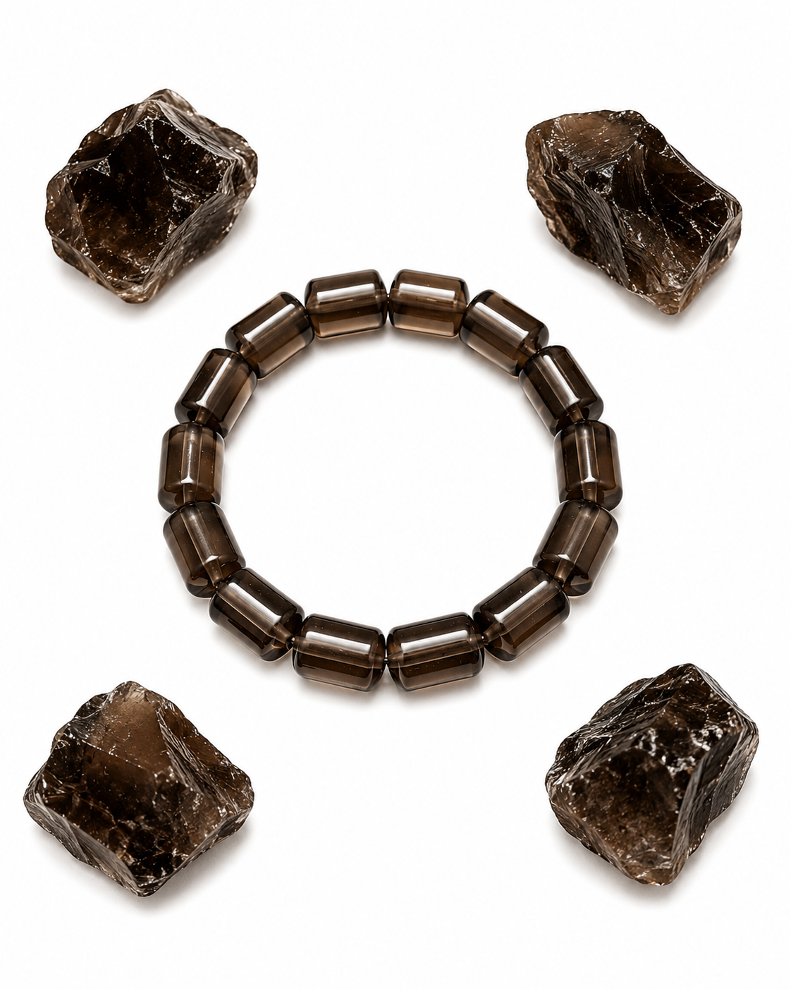 Smoky Quartz Tube Bracelet