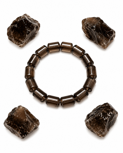 Smoky Quartz Tube Bracelet