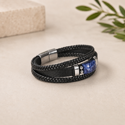 Sodalite Leather Bracelet