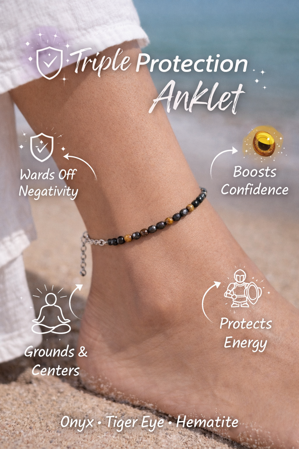 Triple Protection Adjustable Anklet