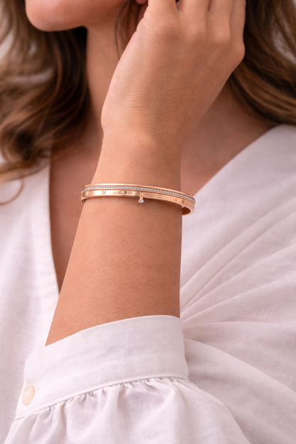 Celeste Crystal Rose Bangle
