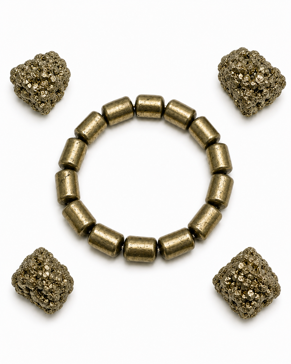 Pyrite Tube Bracelet