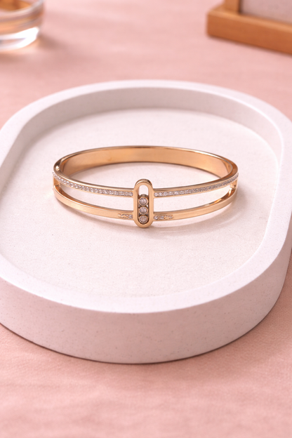 Aurielle Crystal Rose Bangle