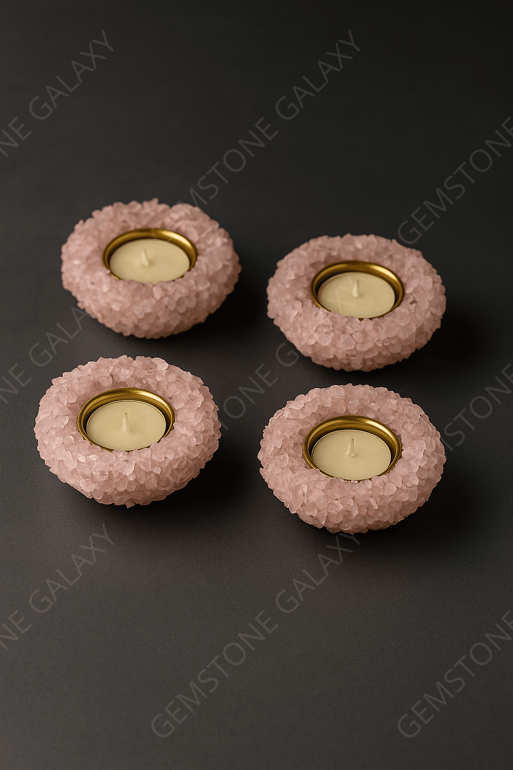 Rose Quartz Crystal Candle Holder