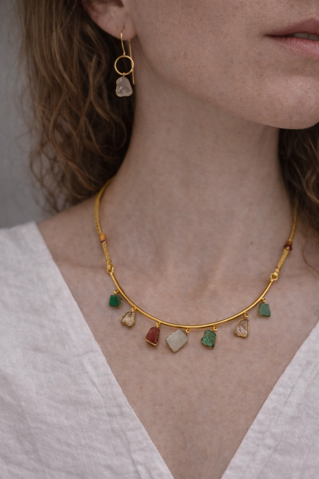 Harmony Mix Stone Necklace & Earring Set