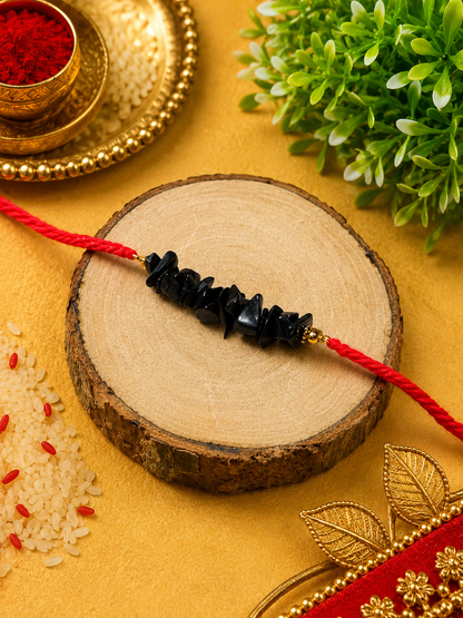 Black Tourmaline Chips Rakhi