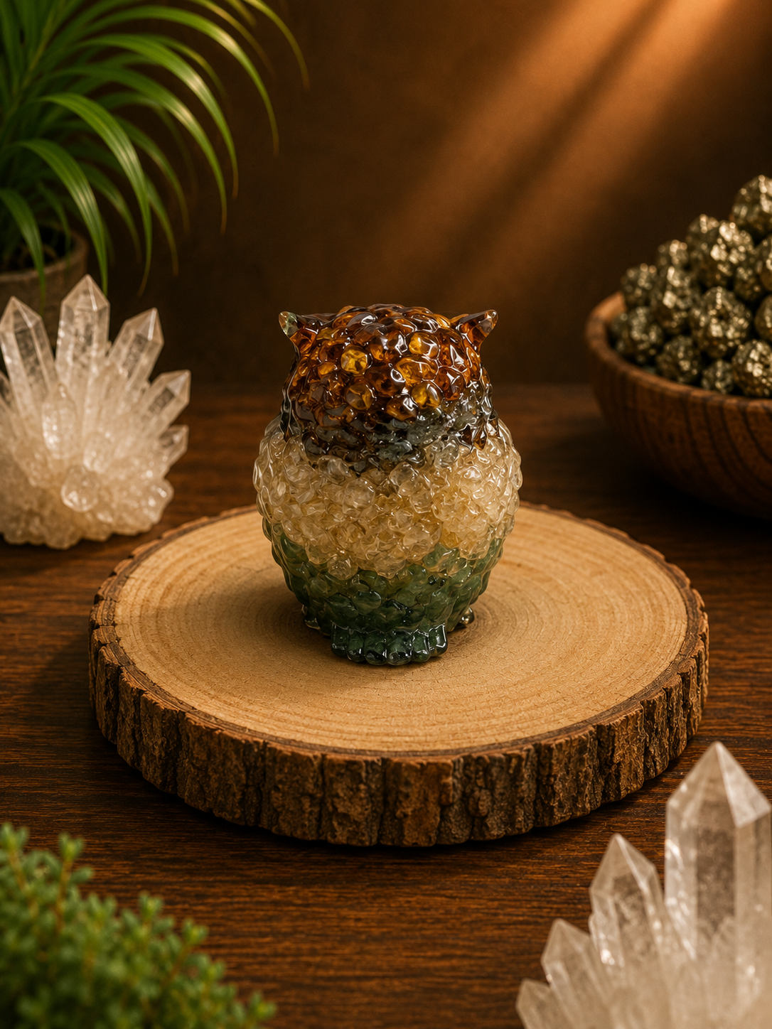 Dhan Yog Owl – Wisdom, Wealth & Prosperity Crystal Owl