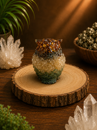 Dhan Yog Owl – Wisdom, Wealth & Prosperity Crystal Owl