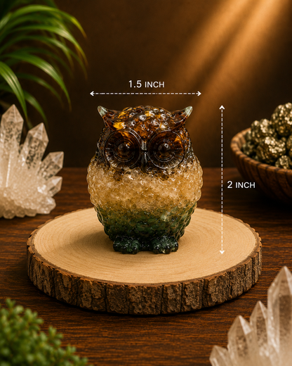 Dhan Yog Owl – Wisdom, Wealth & Prosperity Crystal Owl