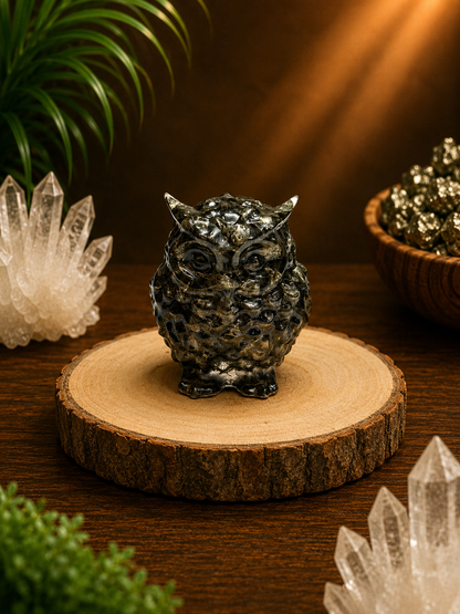 Pyrite Owl – Wealth, Protection & Success Crystal Owl