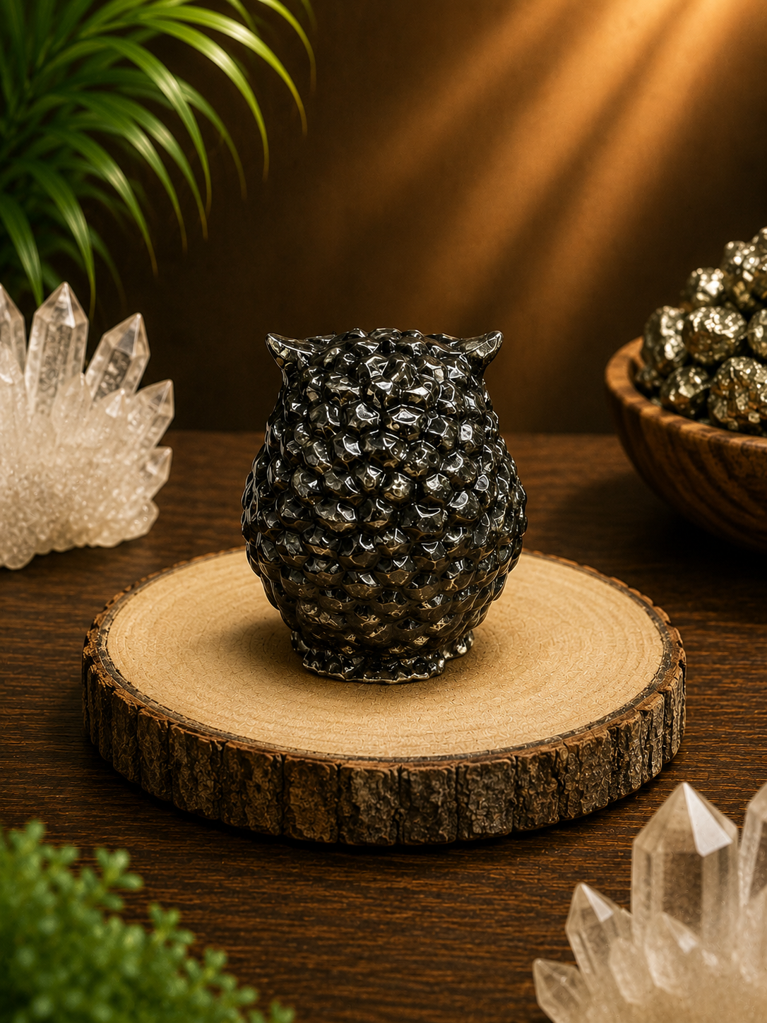 Pyrite Owl – Wealth, Protection & Success Crystal Owl