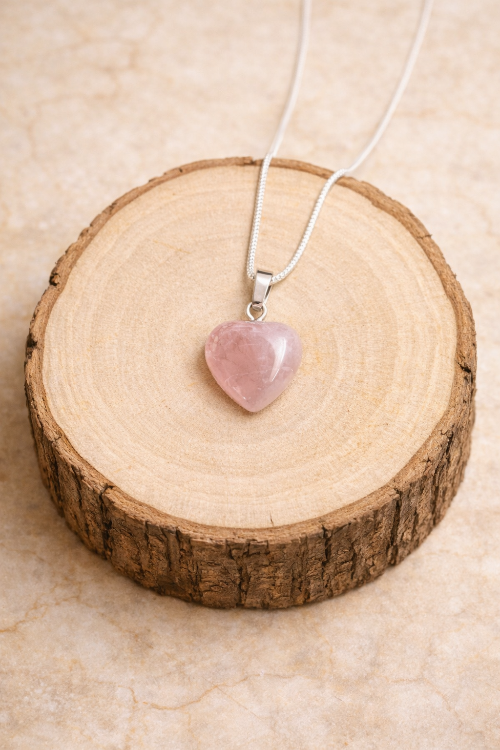 Rose Quartz Heart Pendant