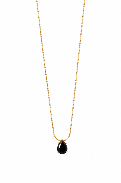 Midnight Teardrop Pendant Necklace