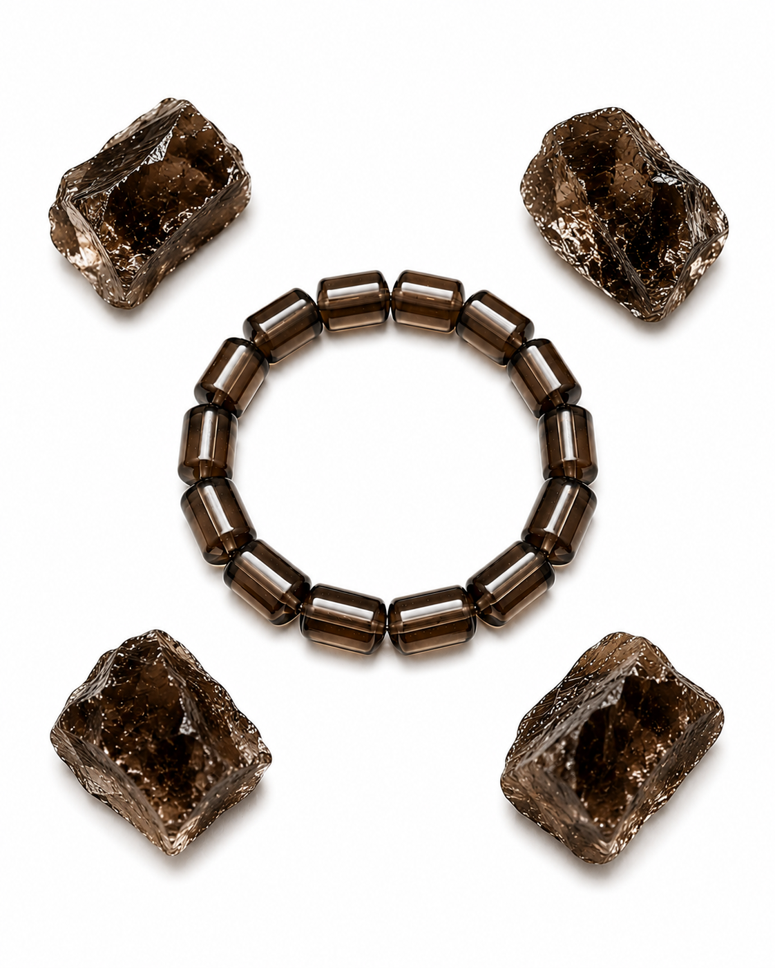Smoky Quartz Tube Bracelet