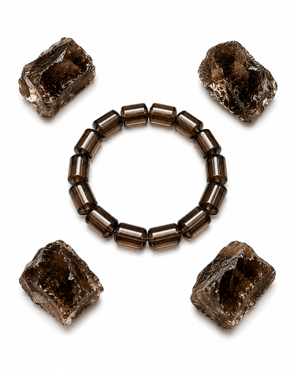 Smoky Quartz Tube Bracelet