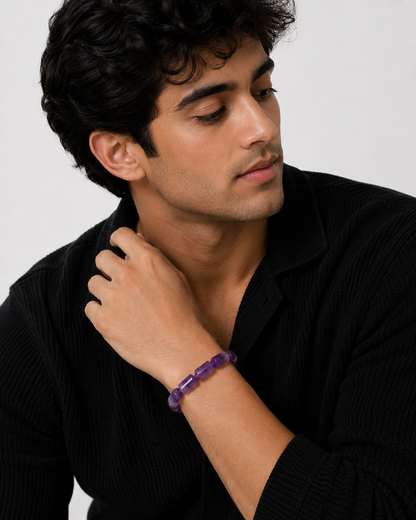 Amethyst Tube Bracelet