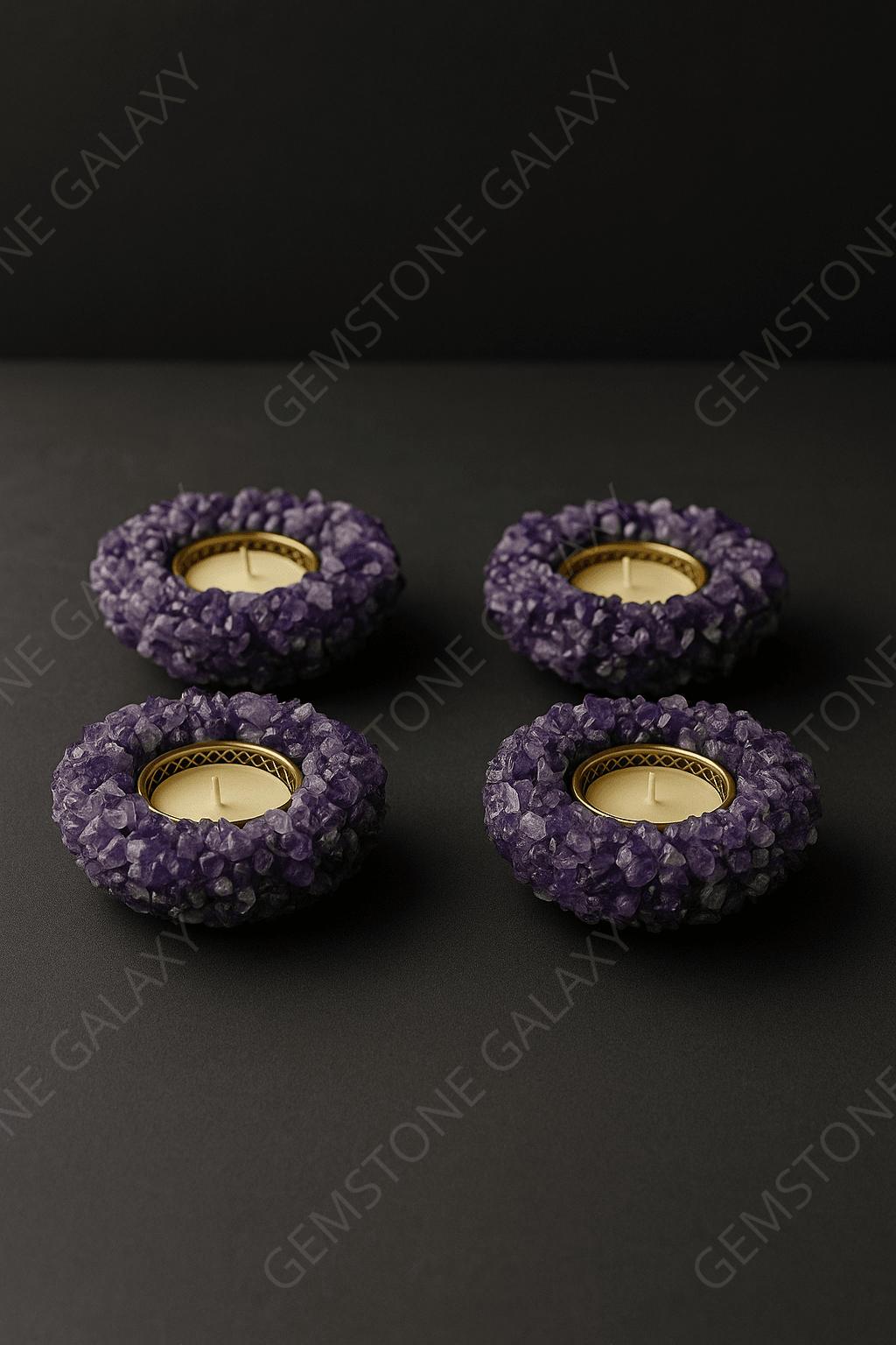 Amethyst Crystal Candle Holder