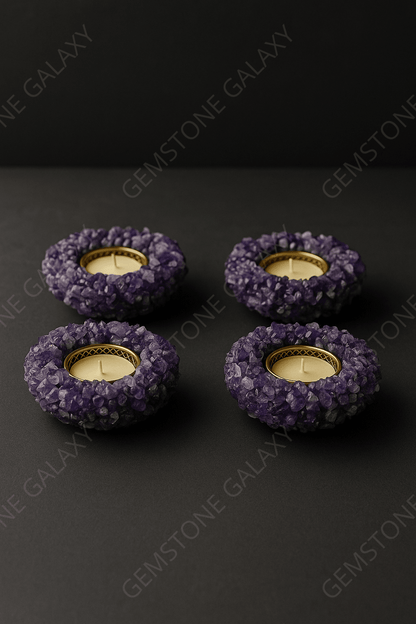 Amethyst Crystal Candle Holder