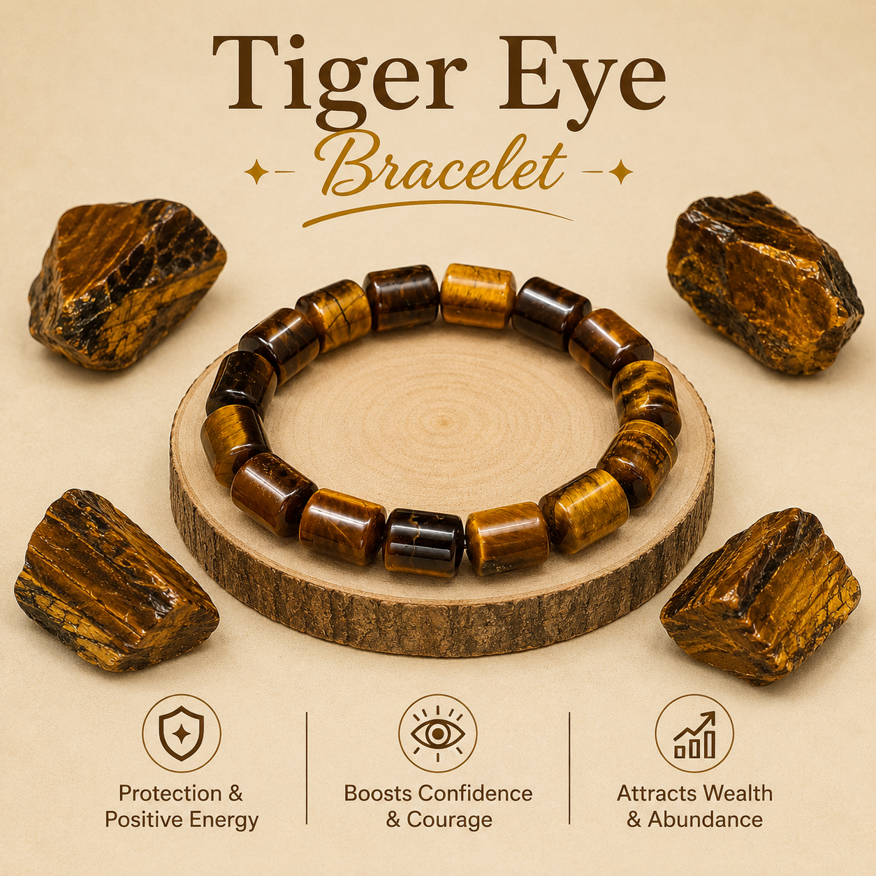 Tiger Eye Tube Bracelet