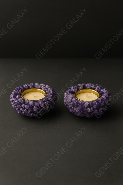 Amethyst Crystal Candle Holder