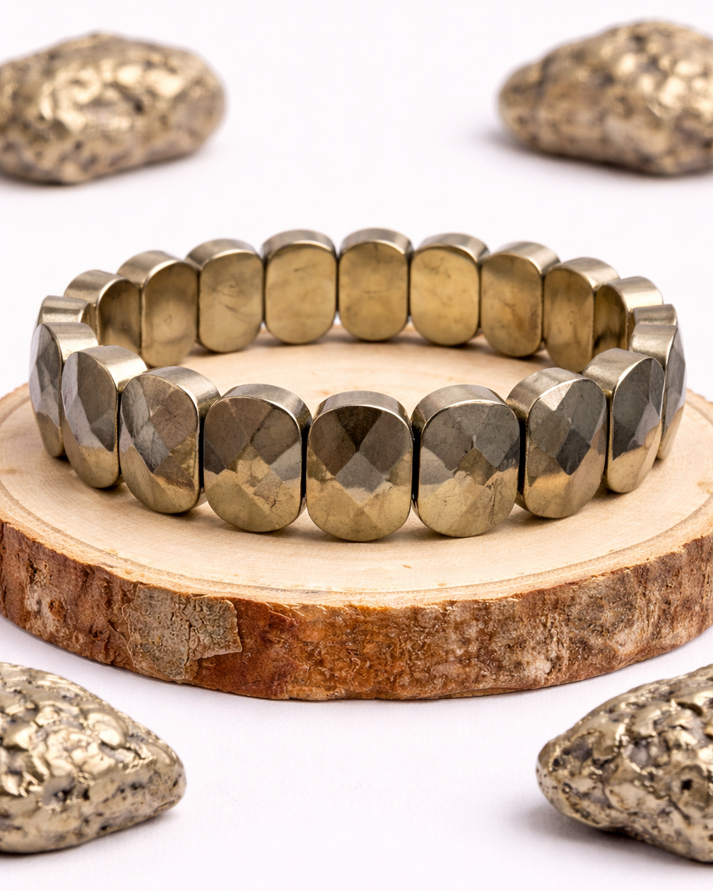 Pyrite Oval Cut Bracelet