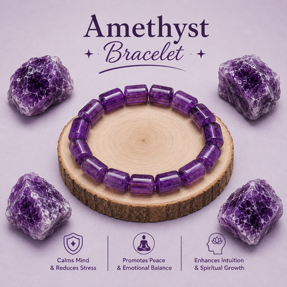 Amethyst Tube Bracelet