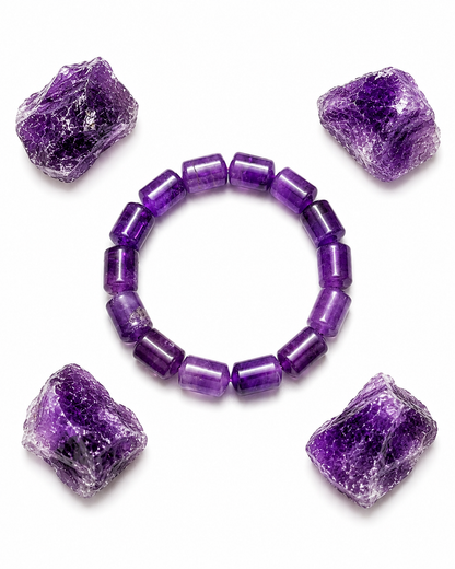 Amethyst Tube Bracelet