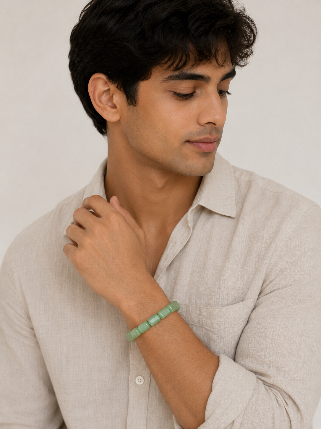 Green Aventurine Tube Bracelet