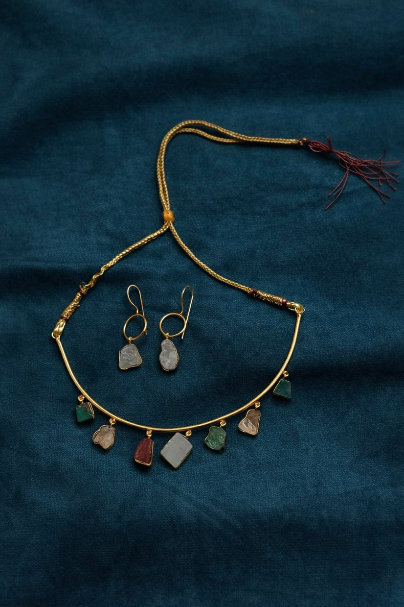 Harmony Mix Stone Necklace & Earring Set