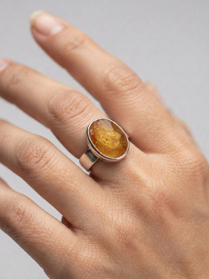 Yellow Sapphire (Pukhraj) Adjustable Ring