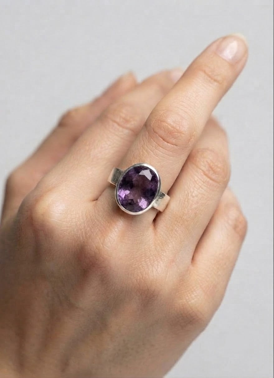 Amethyst Classic Adjustable Ring